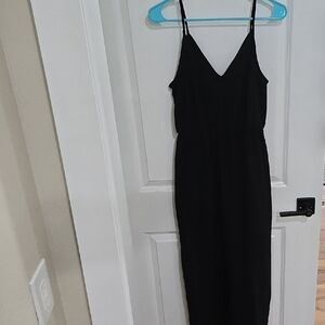 Divided Black Strapless Dress